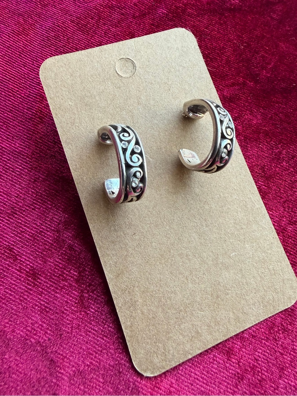 Brighton Silver Plated Filigree Hoop Earrings